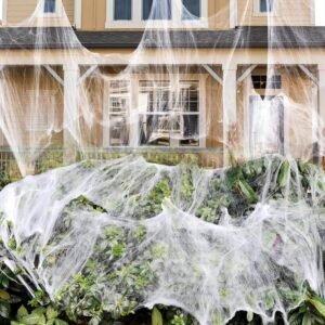  900 sqft Spider Webs Halloween Decorations Bonus with 30 Fake Spiders, Super Stretch Cobwebs 