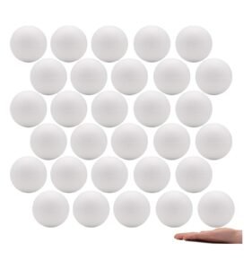 Crafare 3 Inch White Craft Foam Balls Bulk 40 Pack Smooth Polystyrene Round Foam Balls for Holiday Crafts