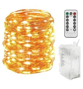 Twinkle Star 300 LED 99 FT Copper Wire String Lights Battery Operated 8 Modes with Remote